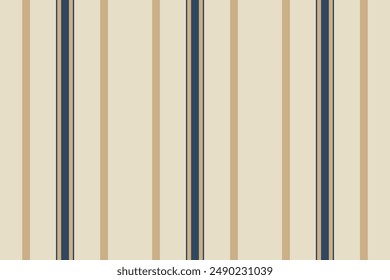 Layout textile stripe lines, hunter vertical seamless texture. Fibre vector pattern fabric background in amber and light colors palette.