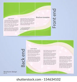 Layout tri-fold brochures. Cover design with abstract lines. EPS 10