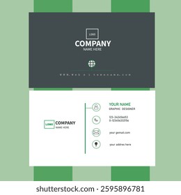 The layout is typically minimalist, ensuring essential information such as the company name, logo, employee name, job title, contact details, and website are easily readable. A well-chosen color