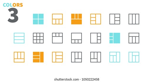 Layout UI Pixel Perfect Well-crafted Vector Thin Line Icons 48x48 Ready for 24x24 Grid for Web Graphics and Apps with Editable Stroke. Simple Minimal Pictogram Part 2-6