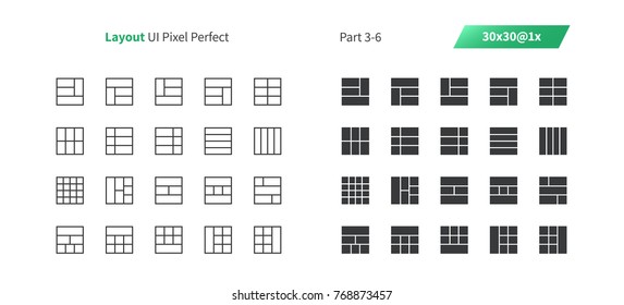 Layout UI Pixel Perfect Well-crafted Vector Thin Line And Solid Icons 30 1x Grid for Web Graphics and Apps. Simple Minimal Pictogram Part 3-6