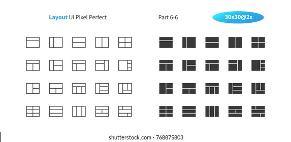 Layout UI Pixel Perfect Well-crafted Vector Thin Line And Solid Icons 30 2x Grid for Web Graphics and Apps. Simple Minimal Pictogram Part 6-6