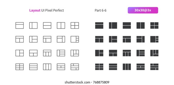 Layout UI Pixel Perfect Well-crafted Vector Thin Line And Solid Icons 30 3x Grid for Web Graphics and Apps. Simple Minimal Pictogram Part 6-6