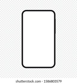 The layout of the universal device. Template for infographics for the presentation of a realistic phone.Concept smartphone frameless display with a white box inside.