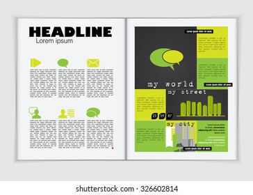 Layout urban magazine, vector 