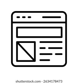 Layout Vector outline icon. Eps 10 file