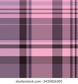 Layout vector textile check, day texture seamless plaid. Rustic tartan fabric pattern background in pastel and pink colors.