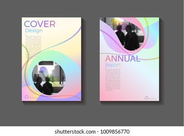 layout Vivid & Bright Colors Gradients background modern cover design modern book cover Brochure cover  template,annual report, magazine and flyer layout Vector a4