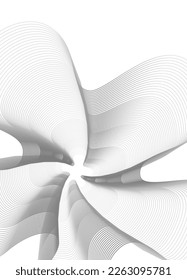 Layout with wavy lines. Monochrome abstract background with halftone lines pattern. Minimalist design template for poster, banner, cover, postcard.