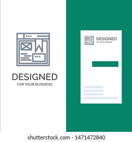 Layout, Web, Design, Website Grey Logo Design and Business Card Template