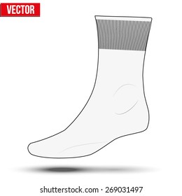 Layout of white socks. Sketch style. Editable Vector Illustration isolated on white background.