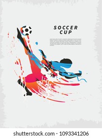 Layout world championship soccer cup template poster design for sport event