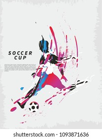 Layout world championship soccer cup template poster design for sport event