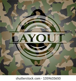 Layout written on a camouflage texture