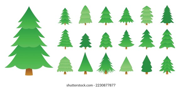 layouts of different christmas trees design in collection 