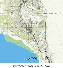 Layton, Utah, United States map poster art