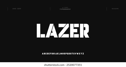 Lazer Fuentes de alfabeto urbano moderno creativo. Tipografía, deporte, juego, tecnología, moda, digital, futuro logotipo creativo fuente.