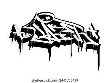 LAZER word graffiti tag style
