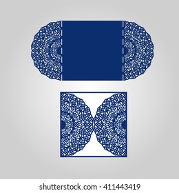  Lazercut vector wedding invitation template.