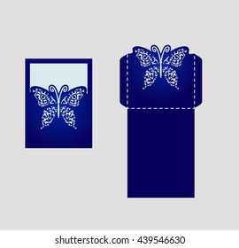 Lazercut vector wedding invitation template.