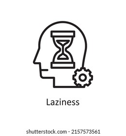 Laziness vector outline Icon Design illustration. Human Mentality Symbol on White background EPS 10 File