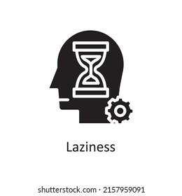 Laziness vector solid Icon Design illustration. Human Mentality Symbol on White background EPS 10 File