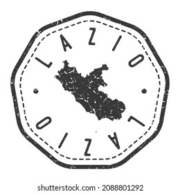 Lazio, Italy Map Stamp Retro Postmark. Silhouette Postal Passport. Seal Round Vector Icon. Badge Vintage Postage Design.