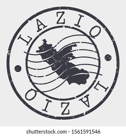 Lazio Italy Stamp Postal. Map Silhouette Seal. Passport Round Design. Vector Icon. Design Retro Travel.