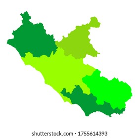 Lazio map silhouette vector illustration isolated on background, Italy province. Lacio region with borders.