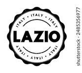 Lazio - is one of the 20 administrative regions of Italy, situated in the central peninsular section of the country, text concept stamp. No AI generated content