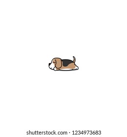 Lazy beagle puppy sleeping icon, vector illustration