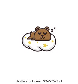 lazy bear animal cute logo