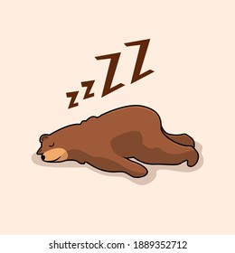 Lazy Bear Cartoon Sleep Animals