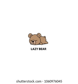 Lazy bear, cute baby bear sleeping icon, logo design, vector illustration