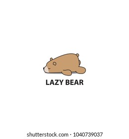 Lazy bear icon, logo design, vector illustration