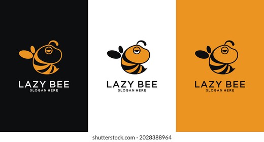 Ilustración de diseño vectorial del logo animal Lazy Bee.