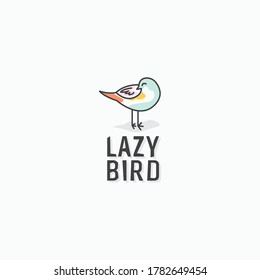 Lazy bird logo icon design template premium flat vector