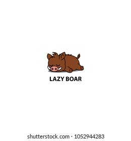 Lazy boar icon, logo design, vector illustration