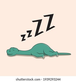 lazy brontosaurus sleeping dinosaur illustrations