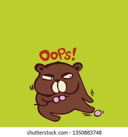 lazy brown bear  vector illustration   character cartoon