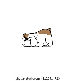 Lazy bulldog cartoon, vector illustration