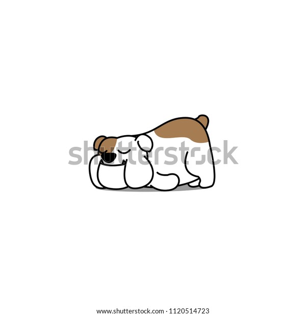 Lazy Bulldog Cartoon Vector Illustration Stock Vector (Royalty Free ...