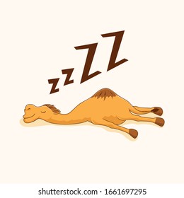 Lazy Camel Cartoon Animals Sleep
