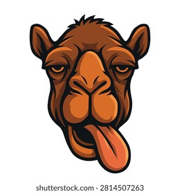 The lazy camel is sluggish vector logo illustration