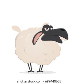 lazy cartoon sheep