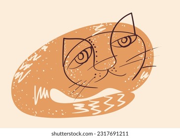 gato perezoso. dibujo de ilustración de vector abstracto