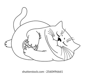 Lazy cat. Cartoon character. Vector.