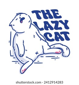 The lazy cat illustration design
