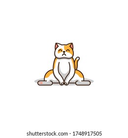 the lazy cat illustration vector