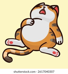 Lazy cat sleeping illustrations, kitten